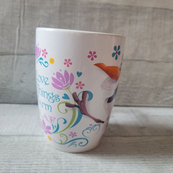 Disney Frozen Olaf Ceramic Mug 12 Oz Featuring "I Love All Things Warm" Design B - Picture 2 of 6